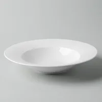 A La Carte 'Diamond' Porcelain Soup- Pasta Plate (White)