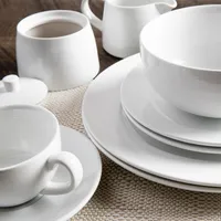 A La Carte 'Oxford' Porcelain Teacup with Saucer 250ml (White)