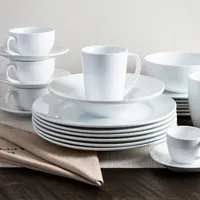 A La Carte 'Oxford' Porcelain Espresso Cup with Saucer 90ml (White)