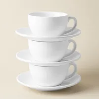 A La Carte 'Oxford' Porcelain Teacup with Saucer 250ml (White)