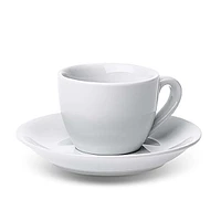 A La Carte 'Oxford' Porcelain Espresso Cup with Saucer 90ml (White)