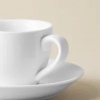 A La Carte 'Oxford' Porcelain Espresso Cup with Saucer 90ml (White)