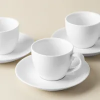 A La Carte 'Oxford' Porcelain Espresso Cup with Saucer 90ml (White)