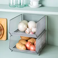 KSP Mesh Stacking Storage Bin (Silver) 24 x 30 x 16 cm