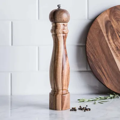 James F Grove 10" Acacia Wood Pepper Mill (Natural)