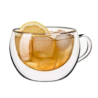 KSP Milano Double Wall Latte Glass with Handle - 480ml, Set of 2