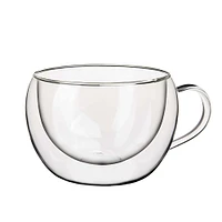 KSP Milano Double Wall Latte Glass with Handle - 480ml, Set of 2