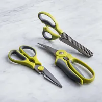 KSP Trio 'Soft Grip' Multi Purpose Scissors - Set of 3 (Green)