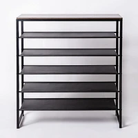 KSP Sole 6-Tier Shoe Rack (Black/Wood)