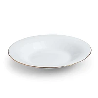 KSP Opal 'Banded' Glass Soup Plate (White/Gold)