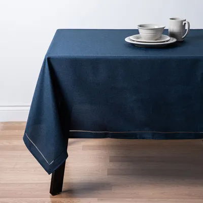 Harman Hemstitch Polyester Tablecloth 52"x70" (Navy)