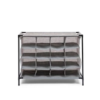 KSP Softstor 'Linen Look' Fabric Shoe Cabinet (Grey)