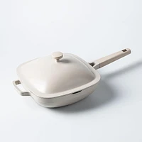 KSP One-Pan Deep Fry Pan-W Steamer 10in (Cream)