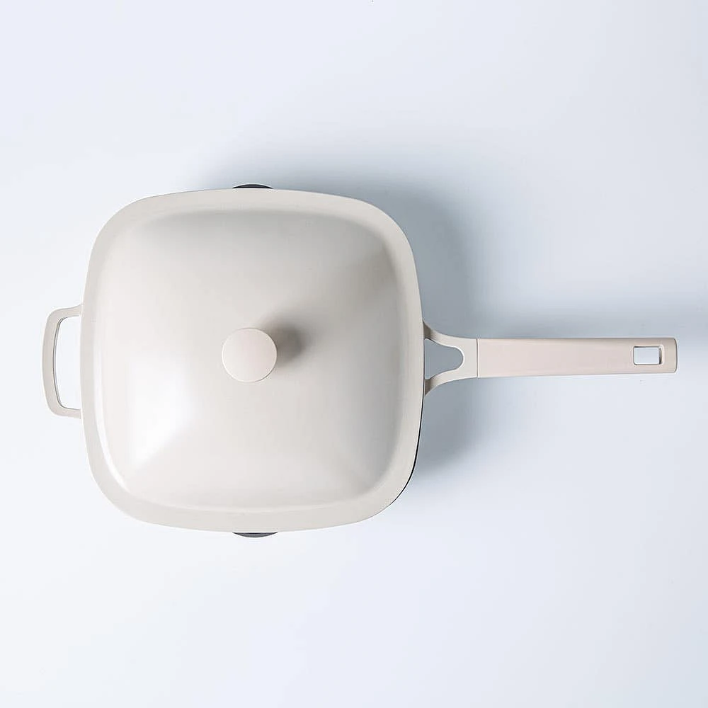 One-Pan Quadra Deep Fry Pan-W Steamer 10in 26 Cm / 3.7 L (Cream)