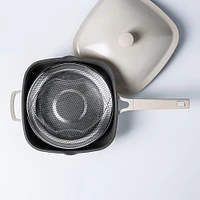 KSP One-Pan Deep Fry Pan-W Steamer 10in (Cream)