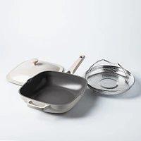 KSP One-Pan Deep Fry Pan-W Steamer 10in (Cream)