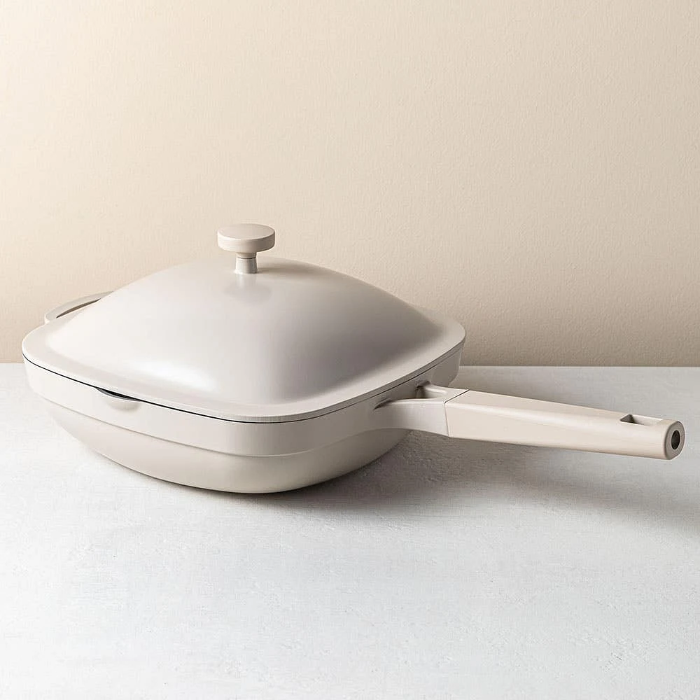 One-Pan Quadra Deep Fry Pan-W Steamer 10in 26 Cm / 3.7 L (Cream)