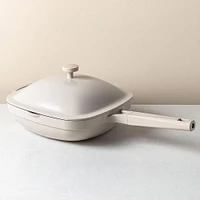 KSP One-Pan Deep Fry Pan-W Steamer 10in (Cream)