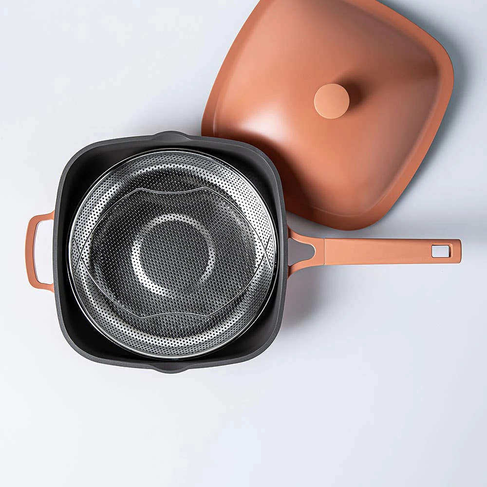 One-Pan Quadra Deep Fry Pan-W Steamer 10in 26 Cm / 3.7 L (Spice)
