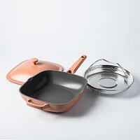One-Pan Quadra Deep Fry Pan-W Steamer 10in 26 Cm / 3.7 L (Spice)