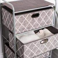KSP Rollstor 3-Drawer Fabric Storage Cart (Grey) 55 x 35.5 x 89 cm