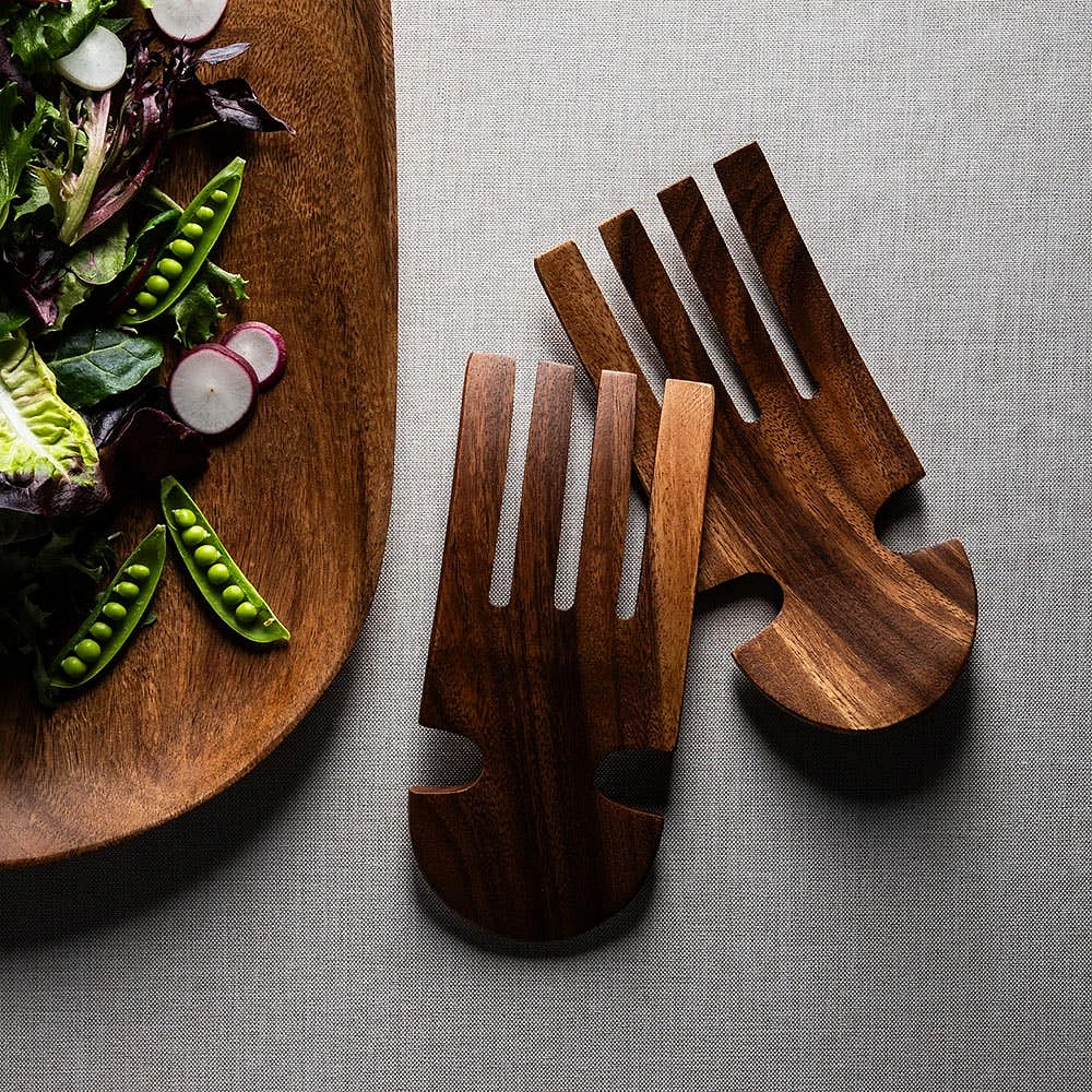 KSP Tala Acacia Wood Salad Server Claws - Set of 2 18 x 8 x 1.5 cm