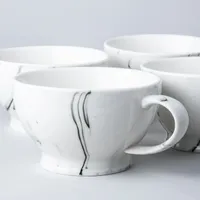 KSP Marble Porcelain Cafe Latte Cup (White/Grey)