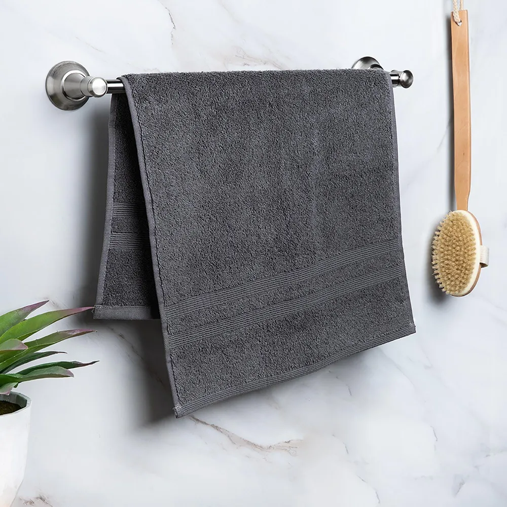 Moda At Home Allure Cotton Hand Towel (Dark Grey)