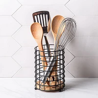 KSP Natura Bamboo & Wire Utensil Holder (Black/Natural)