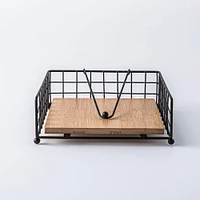 KSP Natura Bamboo & Wire Napkin Holder (Black/Natural)