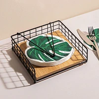 KSP Natura Bamboo & Wire Napkin Holder (Black/Natural)