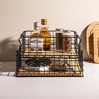 KSP Natura 'Small' Bamboo & Wire Stackable Basket (Black/Natural)