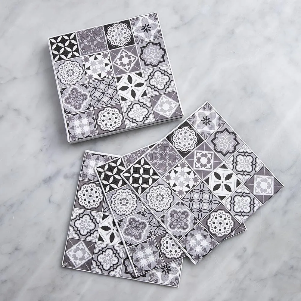 Harman 3-Ply 'Spanish Tile' Paper Napkin (Black)