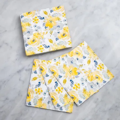 Harman 3-Ply 'Floral' Paper Napkin (Blue)