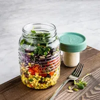 KSP Salad To-Go Glass Salad Mason Jar