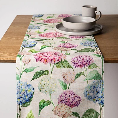 Harman Printed 'Hydrangea' Linen Table Runner (Multi Colour)