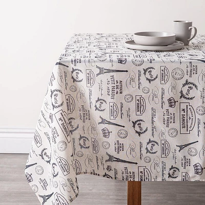 Harman Printed 'Paris Passport' Linen Tablecloth (60x90")