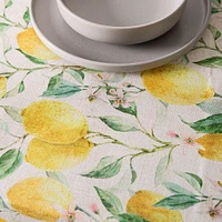 Harman Printed 'Fresh Lemon' Linen Tablecloth (70" Dia.)