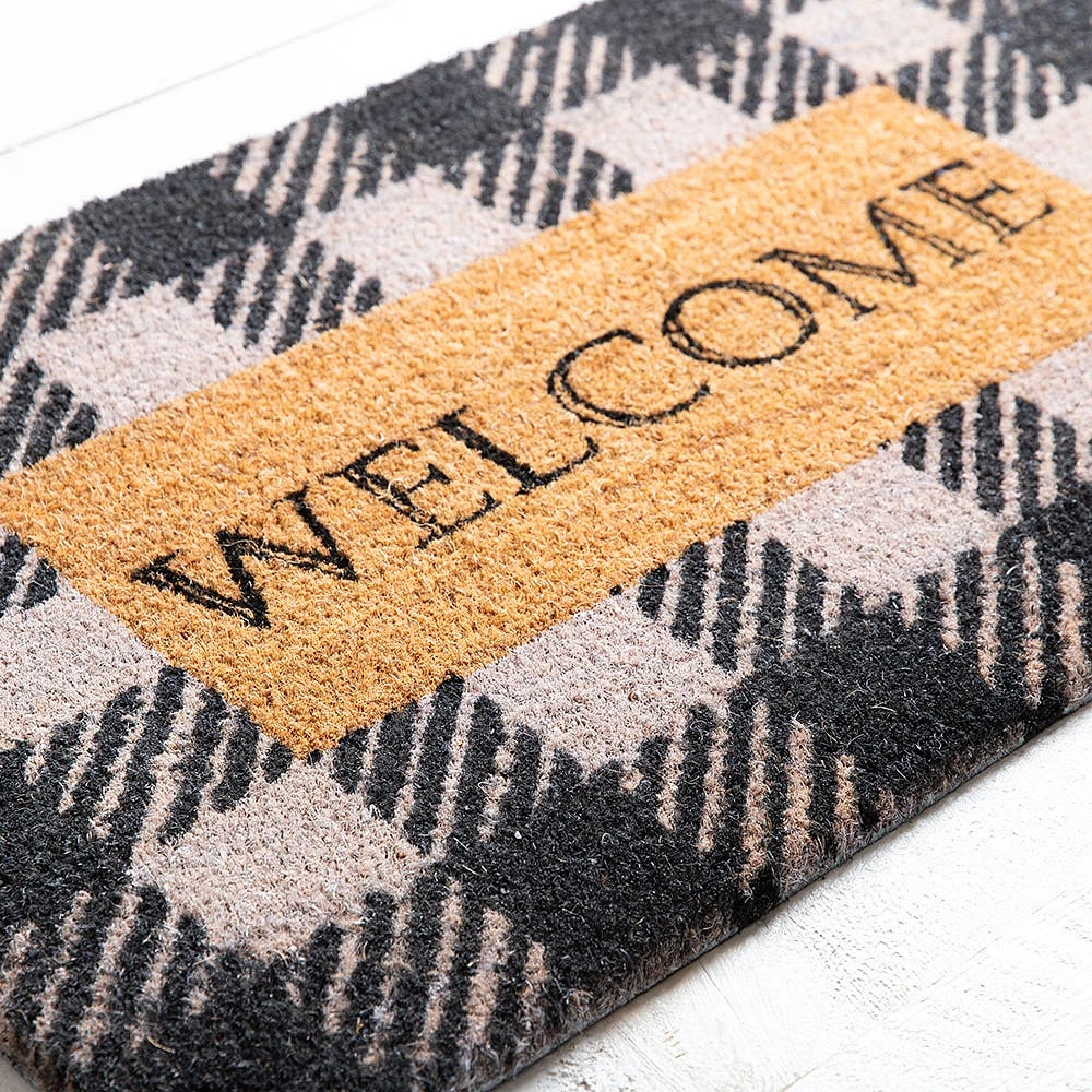 KSP 'Farmhouse Welcome' Coir Doormat (Black/White)