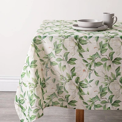 Harman Printed 'White Blossom' Linen Tablecloth (60x120")