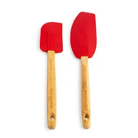 KitchenAid Classic Silicone Spatula with Bamboo - Set of 2 (Red)