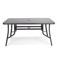 KSP Cookstown Patio Table and Chairs with Umbrella - Set of 9 (Grey)