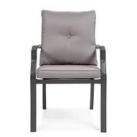 KSP Cookstown Patio Table and Chairs with Umbrella - Set of 9 (Grey)