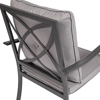 KSP Cookstown Patio Table and Chairs with Umbrella - Set of 9 (Grey)