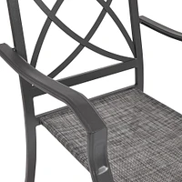 KSP Cookstown Patio Table and Chairs with Umbrella - Set of 9 (Grey)