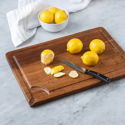 KSP Crushed 'Groove' Bamboo Cutting Board 2 Sided (Dark Brown)