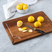 KSP Crushed 'Groove' Bamboo Cutting Board 2 Sided (Dark Brown)