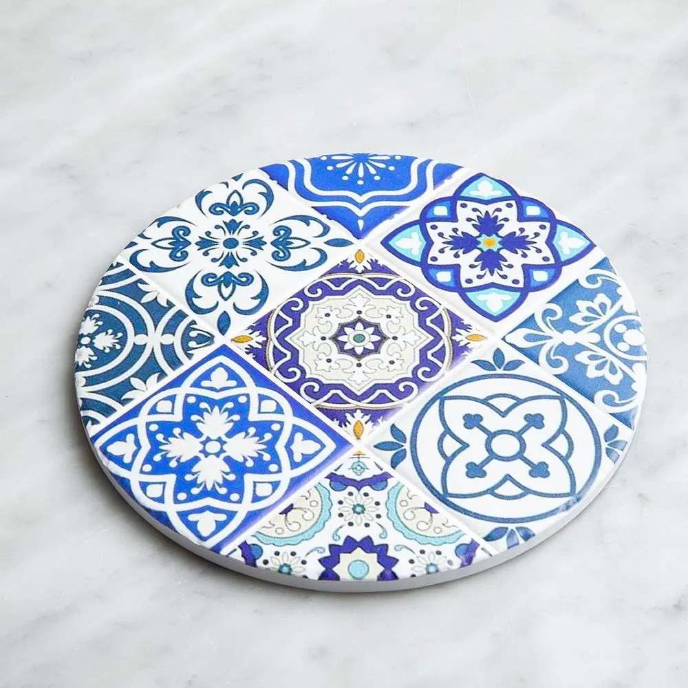 KSP Ceramica 'Spanish Tile' Ceramic Trivet 20cm (Blue)