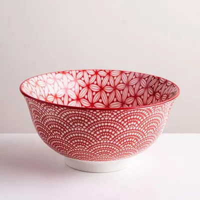 KSP Oishi 'Sakura' Stoneware Bowl - Medium (Red)