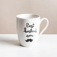 KSP Graphic 'Mr and Mrs' Mug - Set of 4 (White/Black)